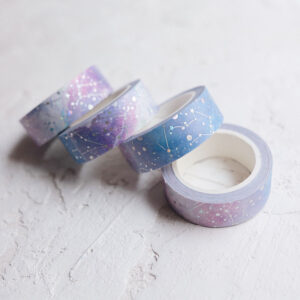 Декоративный скотч Washi Tape с золотой фольгой