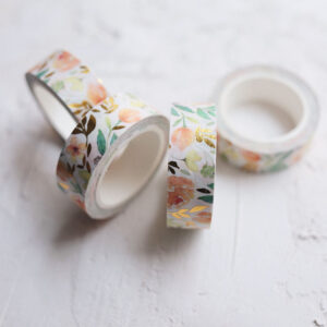 Декоративный скотч Washi Tape с золотой фольгой